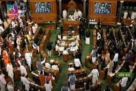 New Delhi: Congress members dressed in black create ruckus in Lok Sabha, proceedings adjourned for the day