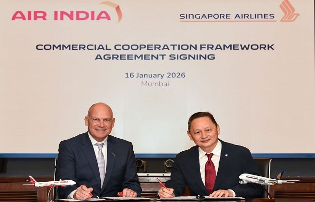 Mumbai: Air India-Singapore Airlines Commercial Cooperation Framework Agreement Signed