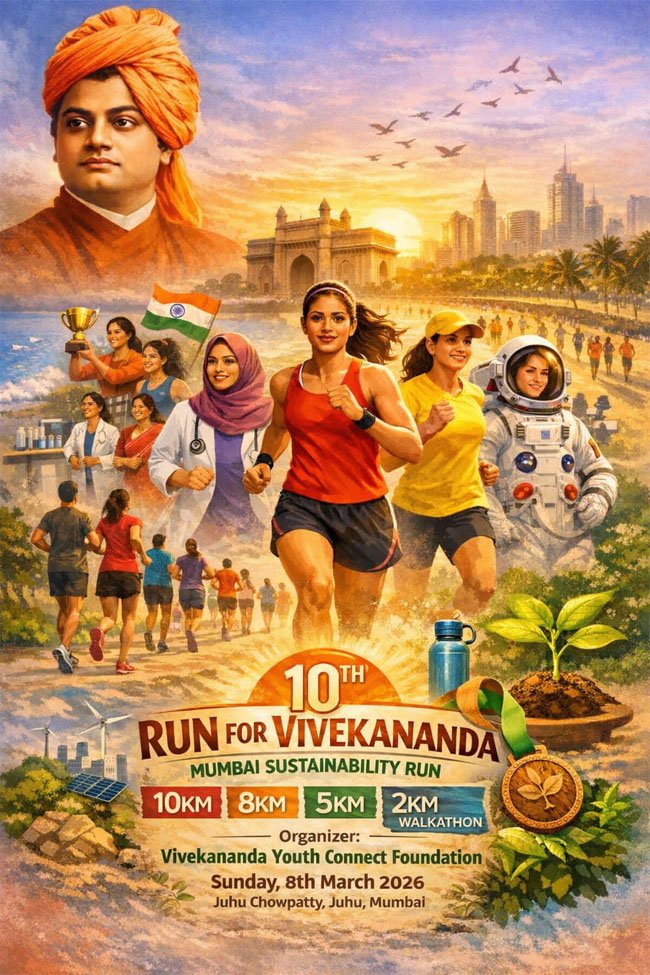 Mumbai: "Run for Vivekananda - Mumbai Sustainability Run" to be held at Juhu Chowpatty on March 8