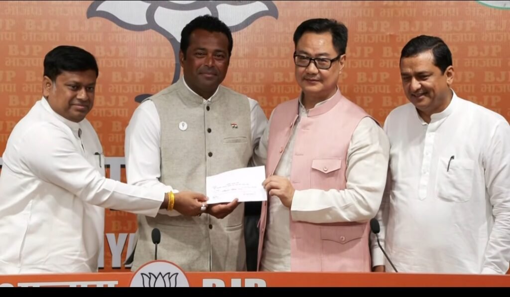 New Delhi: Former Tennis Star Leander Paes Joins BJP Ahead of West Bengal Elections