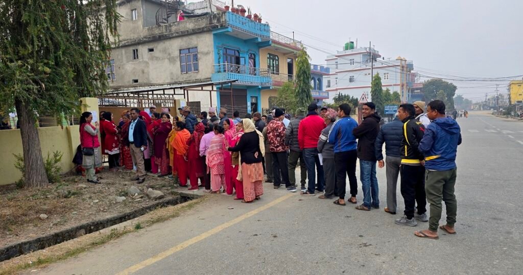 Nepal: Aerial firing during voting in Dolakha district