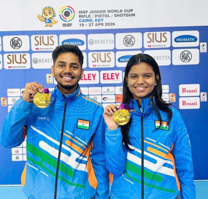 
New Delhi: Shambhavi and Divyansh Win Gold in Mixed Team Air Rifle with Junior World Record