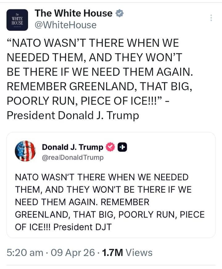 Washington: Trump Signals Opening a New Front Over Greenland, Issues Threat to NATO