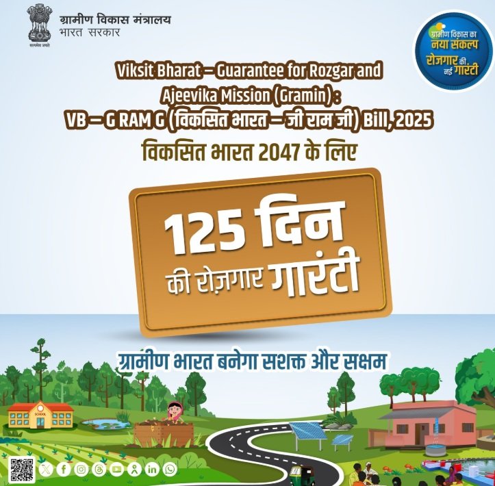 New Delhi: ‘Viksit Bharat – G-RAM-G’ Act to Come into Force Nationwide from July 1st