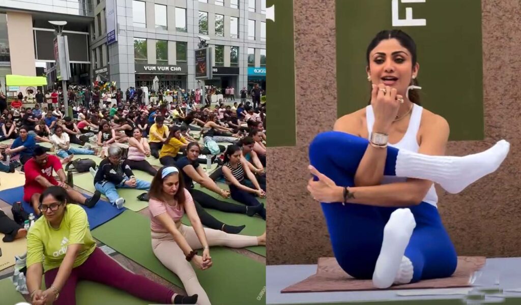 
Gurugram : gurugram ke cyber hub mein shilpa shetty ne diye fitness ke tips gurugram : (Gurugram) gurugram mein antarrashtriya yog divas par bollywood abhinetri shilpa shetty (Bollywood actress Shilpa Shetty) ne yog abhyas karae. yahan dlf cyber hub (DLF Cyber ​​Hub) mein pahunchi shilpa shetty ne gurugram ke logon ko fitness ke liye yog karna jaruri bataya. unhone yog aur sehatmand jeevanshaili ke tips dete hue yog ka abhyas karaya. bancock se tulna kiye jaane wale dlf cyber hub kshetra mein yog divas manane ke liye alsubah se hi log pahunchne shuru ho gaye the. unchi aur chamchamati imaaraton ke beech yahan pahunche logon mein yog divas ka kafi utsaah tha. abhinetra shilpa shetty jab yog ke manch par pahunchi to logon ne taliyan bajakar unka swagat kiya. bina kisi bhumika ke shilpa shetty ne sidhe yog ki kriyaon se hi antarrashtriya yog divas ki shuruaat ki. is dauran unhone yog sadhakon ko anek yog kriyaen karai. unke labh bhi bataye. shilpa shetty ne kaha ki yog keval shareer ko modne ya kasrat karne ka naam nahin hai, balki yah man, aatma aur shareer ko ek sutra mein pirone ka vigyan hai. shilpa shetty ne kathin aasanon ko sahajta se kiya. unhone logon se pranayam (*Pranayama*) tatha dhyan ko dincharya ka anivarya hissa banane ki appeal ki. yog ke saath shilpa shetty ne surya namaskar bhi karaya.
1,228
Gurugram: Shilpa Shetty Shares Fitness Tips at Cyber ​​Hub
Gurugram: Shilpa Shetty Shares Fitness Tips at Cyber ​​Hub