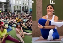 Gurugram : गुरुग्राम के साइबर हब में शिल्पा शेट्टी ने दिए फिटनेस के टिप्स