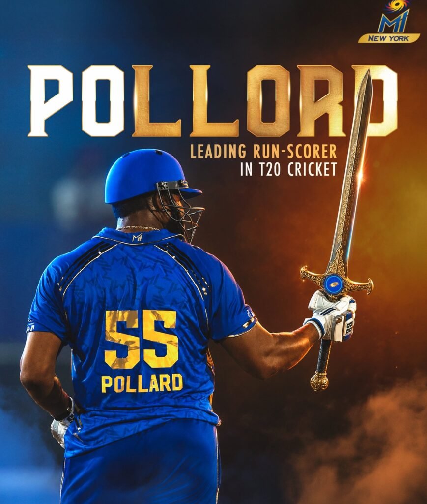 
Dallas (USA): Kieron Pollard becomes the highest run-scorer in T20 cricket